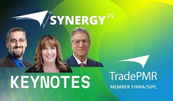 Michael Kitces, Julia Littlechild and Leo Pusateri headshots with TradePMR Synergy25 logos. 